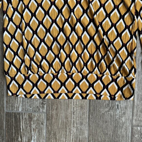 Naif Womens‎ Shirt Large Yellow Geometric Peasant Boho Anthropologie Light Top - Picture 2 of 10